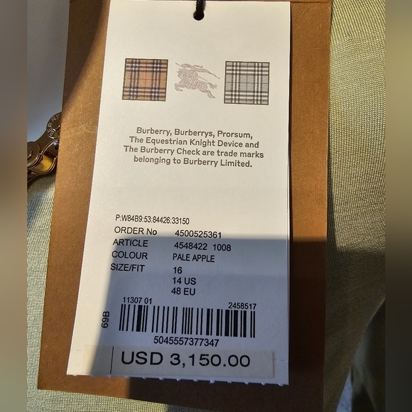 Burberry Open Back Chain Stretch Silk Pleated Dress - Picture 5 of 6